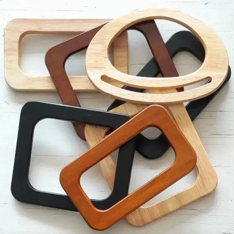 Wooden bag handle - D form