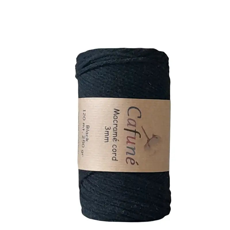 Cafuné Braided Macramé Cord 3mm black Cafuné