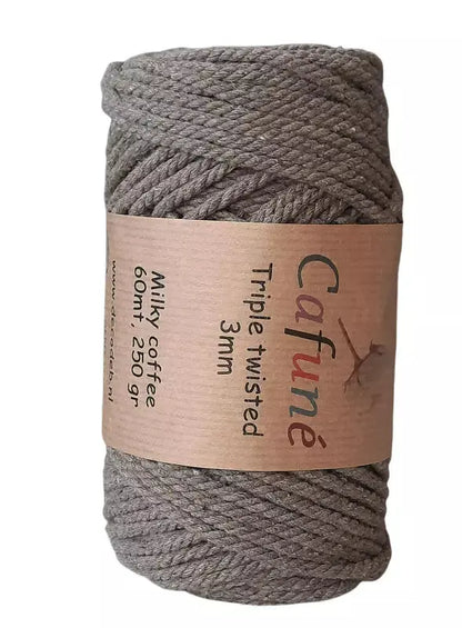 Cafuné Macramé Rope 3mm Milky Coffee Cafuné