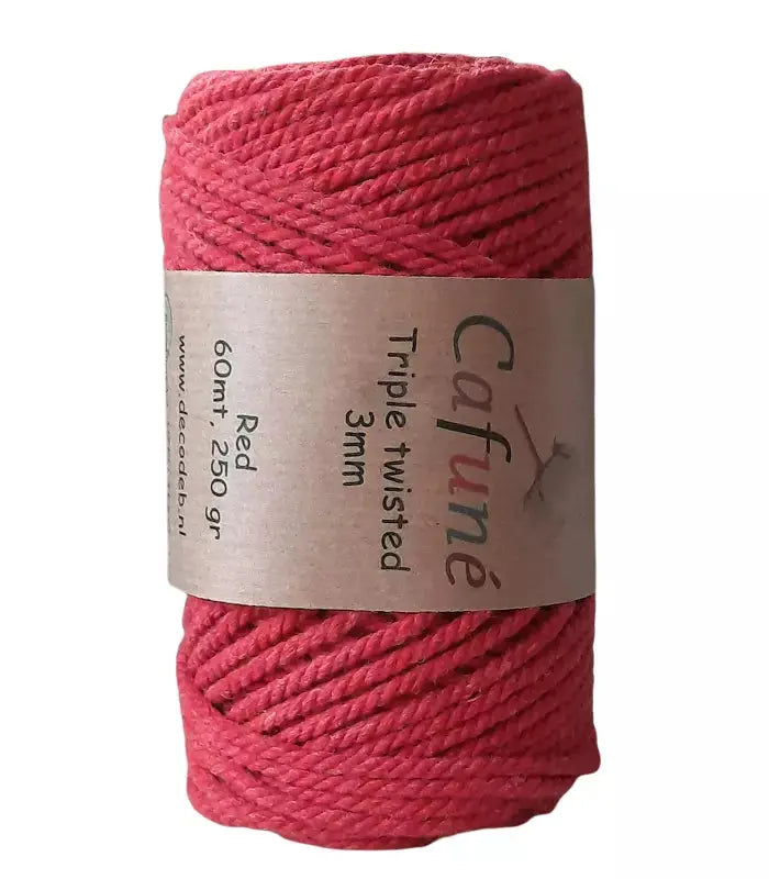 Cafuné Macramé Rope 3mm Red Cafuné