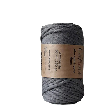 Cafuné Macramé Yarn 4mm Anthracite - DecoDeb