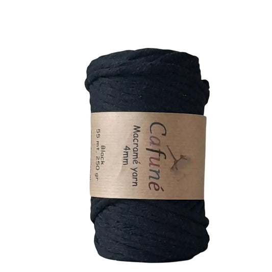 Cafuné Macramé Yarn 4mm Black - DecoDeb