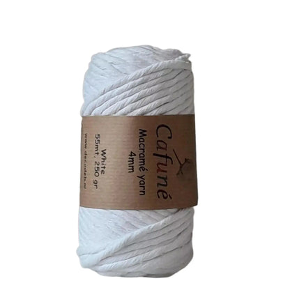 Cafuné Macramé Yarn 4mm White - DecoDeb