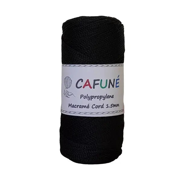 Cafuné Polypropylene Macramé Cord 1.5mm Black Cafuné