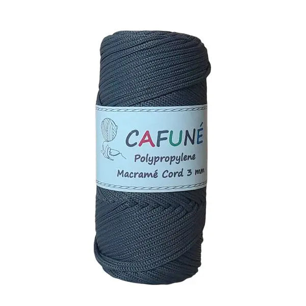 Cafuné Polypropylene Macramé Cord 3mm Dark Grey Cafuné