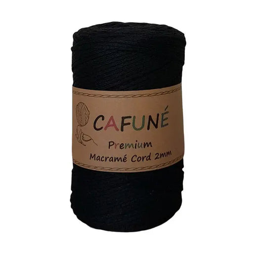 Cafuné Premium Macramé Cord 2mm Black Cafuné