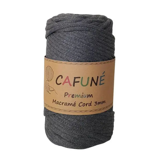 Cafuné Premium Macramé Cord 3mm Anthracite Cafuné