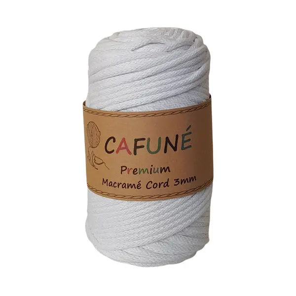 Cafuné Premium Macramé Cord 3mm White Cafuné