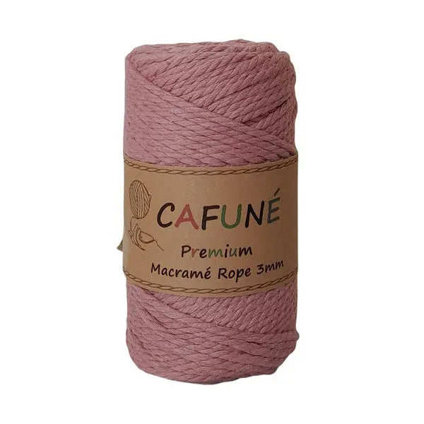 Cafuné Premium Macramé Rope 3 Mm-3 Ply-Dusty Rose Cafuné