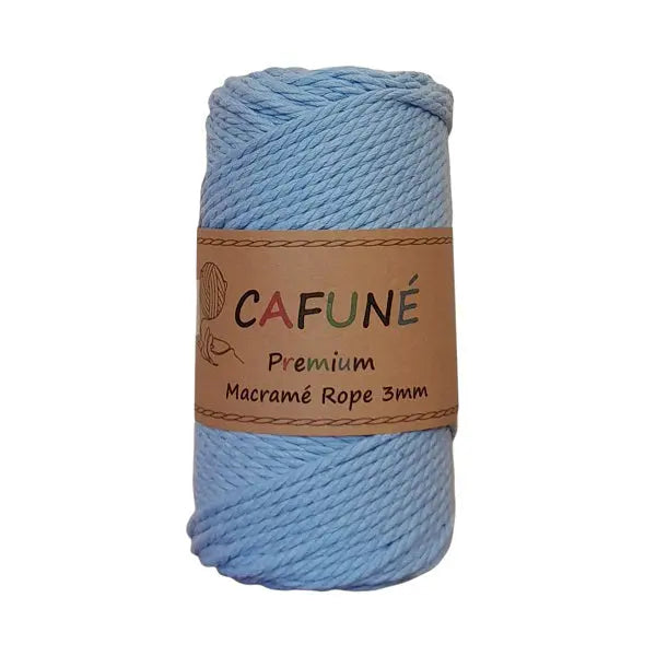 Cafuné Premium Macramé Rope 3 Mm-3 Ply-Light Blue Cafuné