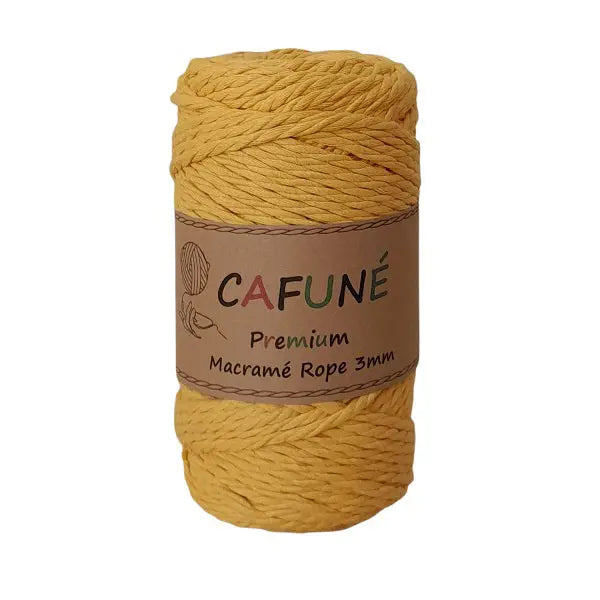 Cafuné Premium Macramé Rope 3 Mm-3 Ply-Mustard Cafuné