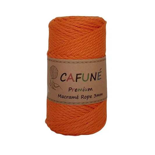 Cafuné Premium Macramé Rope 3 Mm-3 Ply-Orange Cafuné