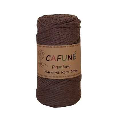 Cafuné Premium Macramé Rope 3 Mm-3 Ply-Rust Brown Cafuné