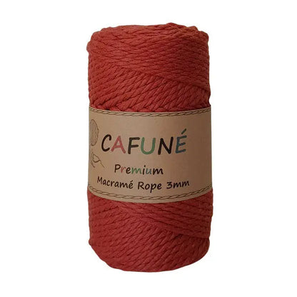 Cafuné Premium Macramé Rope 3 Mm-3 Ply-Terracotta Cafuné