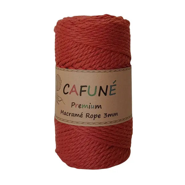 Cafuné Premium Macramé Rope 3 Mm-3 Ply-Terracotta Cafuné