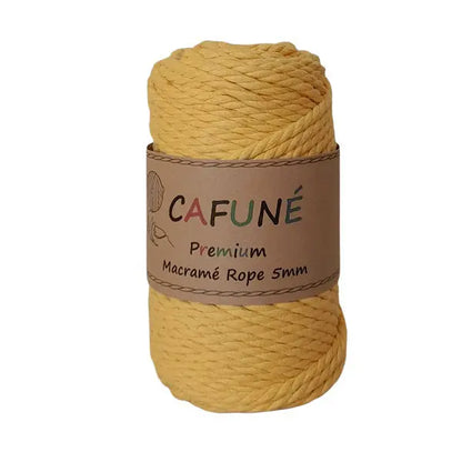 Cafuné Premium Macramé Rope 5mm-3Ply Mustard Cafuné