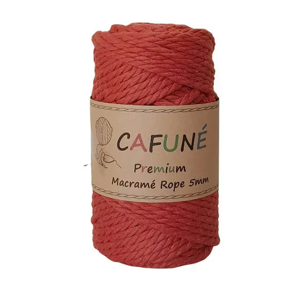 Cafuné Premium Macramé Rope 5mm-3Ply  Terracotta Cafuné