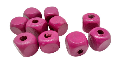 Colored wooden square beads 12mm - DecoDeb