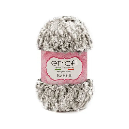 Etrofil Rabbit Furry Yarn Brown - White 70719 Etrofil