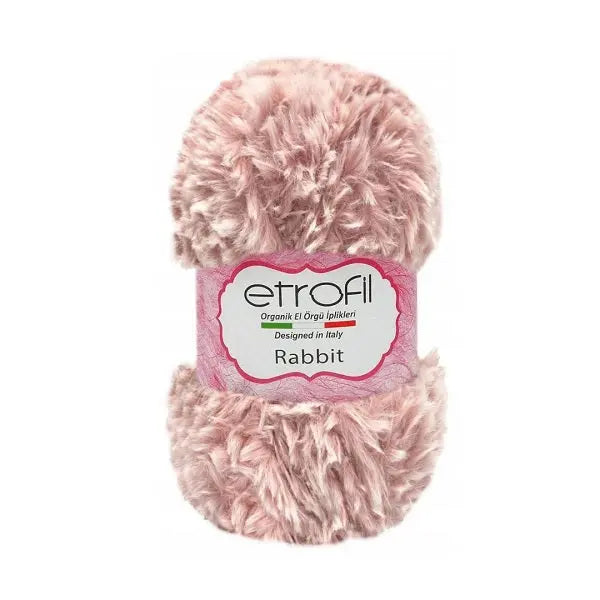 Etrofil Rabbit Furry Yarn Pink - White No 70350 Etrofil