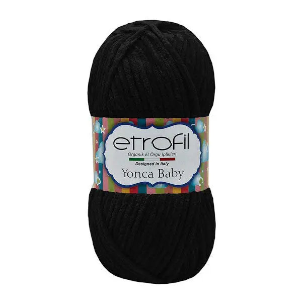 Etrofil Yonca Baby Velvet Yarn Black No 70092 Etrofil