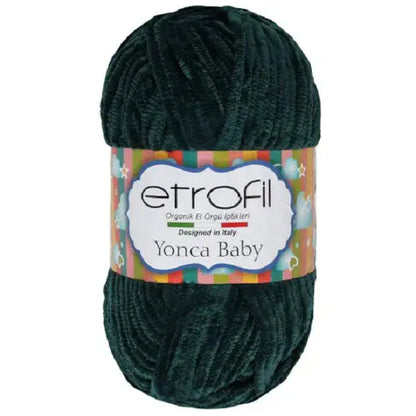 Etrofil Yonca Baby Velvet Yarn Dark Green No 70428 - DecoDeb