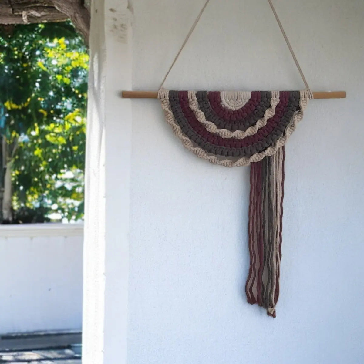 Macramé Wall hanging Half Mandala DIY DecoDeb