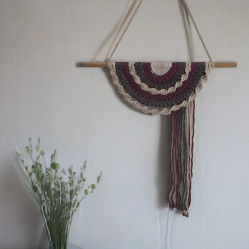 Macramé Wall hanging Half Mandala DIY DecoDeb