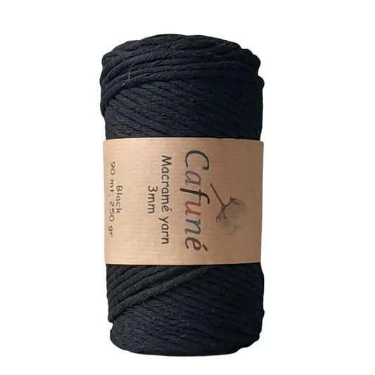 Macramé Yarn 3mm Black - DecoDeb