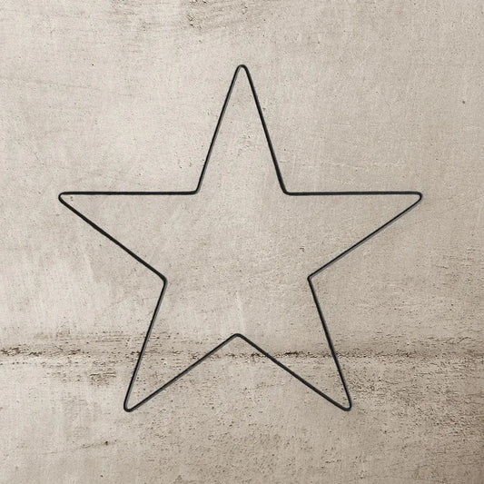 Metal wire star Black 40cm DecoDeb