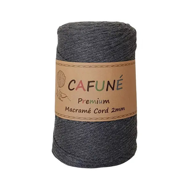 Premium Macramé Cord 2mm Anthracite - DecoDeb