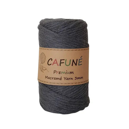 Premium Macramé Yarn 3mm Anthracite Cafuné