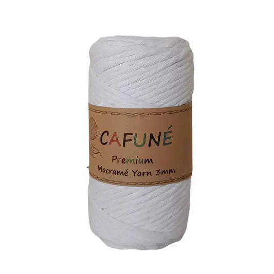 Premium Macramé Yarn 3mm White - DecoDeb