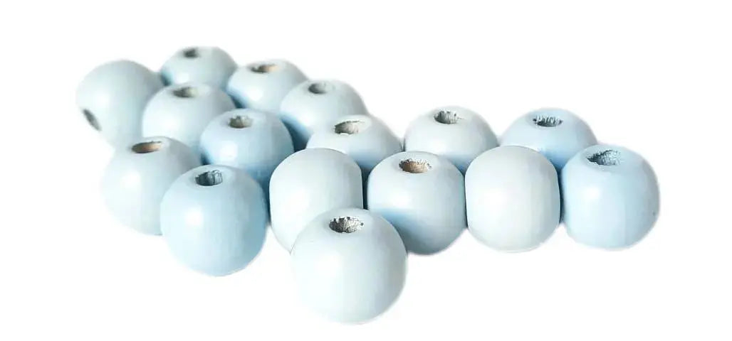 Wooden Beads 12mm Light blue - DecoDeb